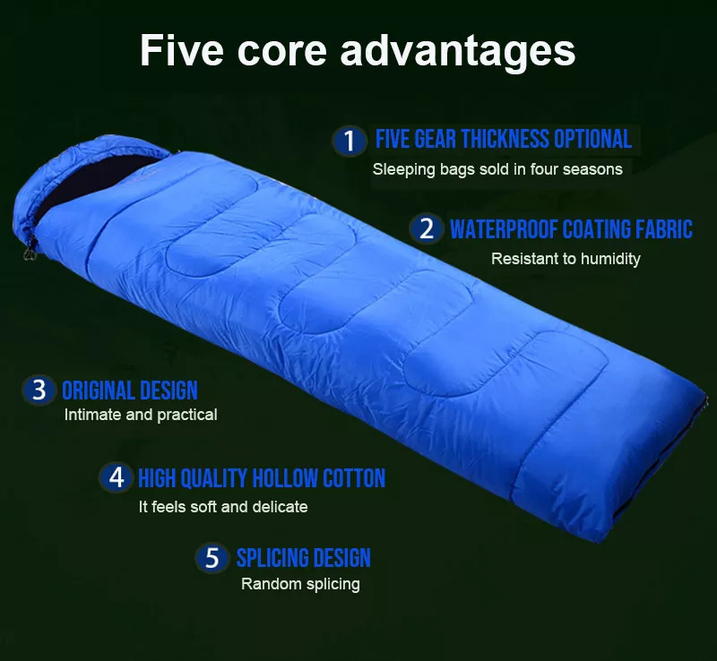 Ultralahka nepremočljiva spalna vreča za kampiranje v vseh letnih časih, zimska podloga5