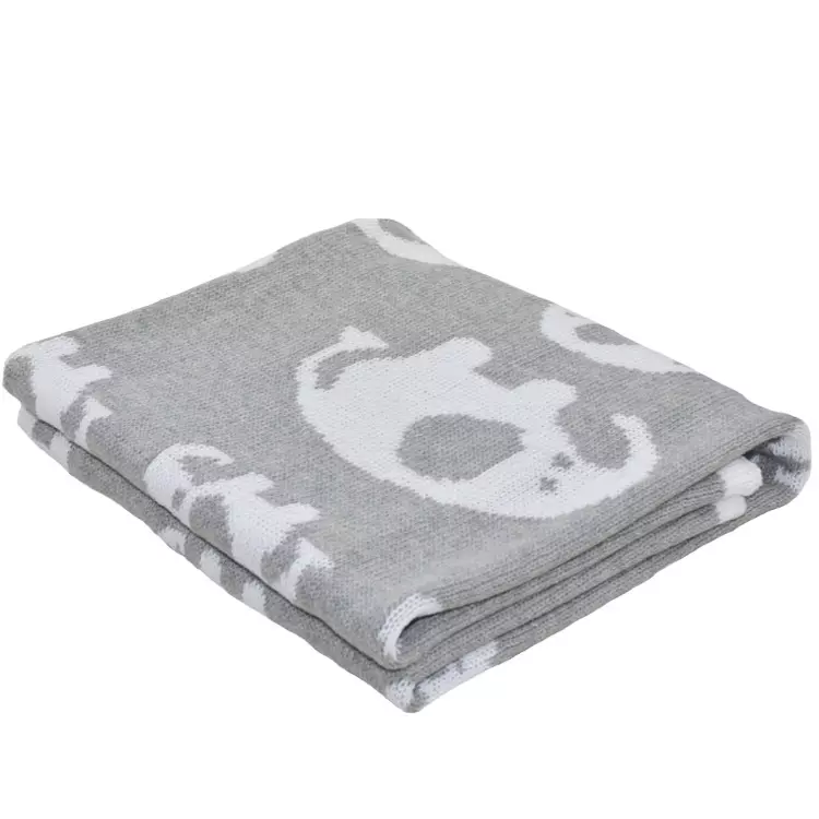 Dječji pleteni pokrivač Crtani slon Four Seasons Baby Blanket5