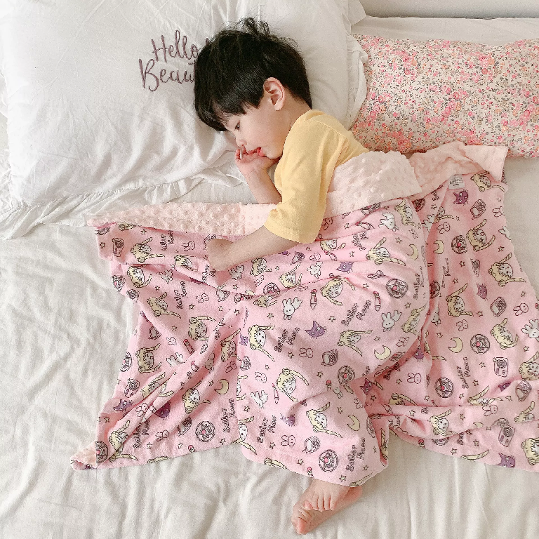 အခမဲ့နမူနာ Super Soft Kids Cartoon Fleece Blanket Throws Baby Swaddle Blanket5