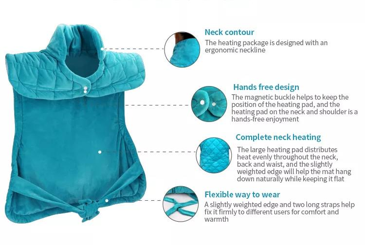 Coixinets de calefacció per gravetat per a les espatlles, coll i esquena