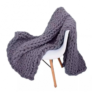 Hege kwaliteit moderne oanpaste Throw Chunky Knit Chenille Blanket