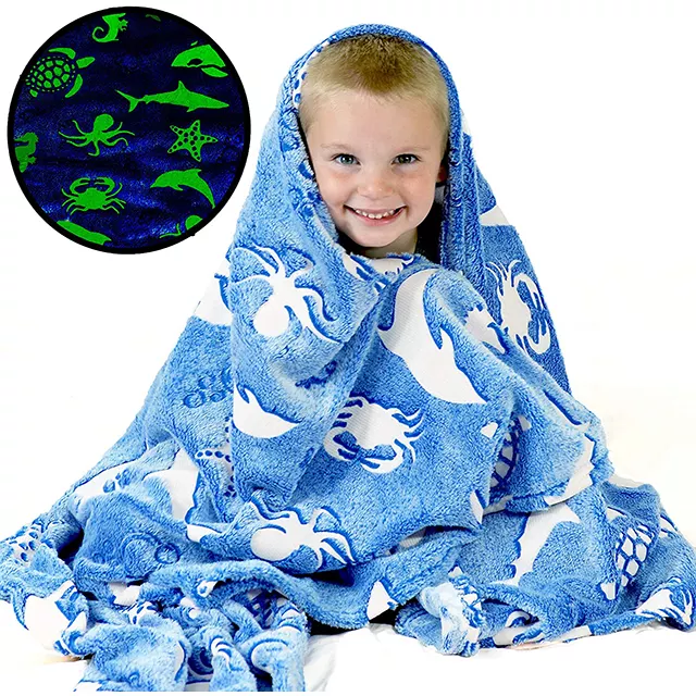 Kuangs Comfortable Glow Di The Dark Flannel Fleece Blanket