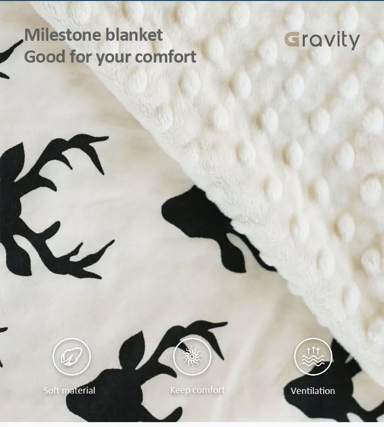Newborn Baby Milestone Blanket Premium Flannel Fleece Organic Pam