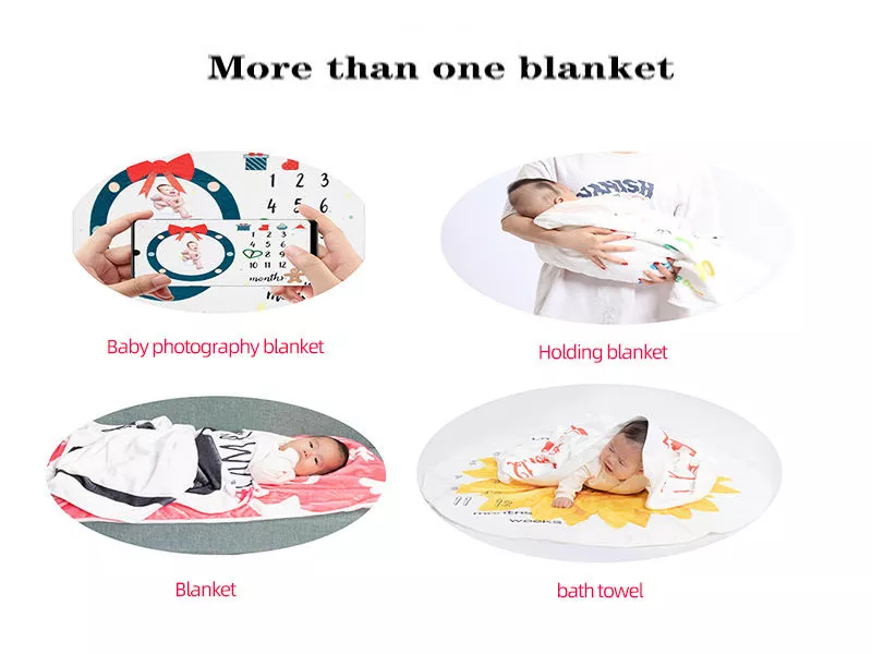 አዲስ የተወለደ ሕፃን ማይልስቶን ብርድ ልብስ ፕሪሚየም Flannel Fleece Organic Blanket8