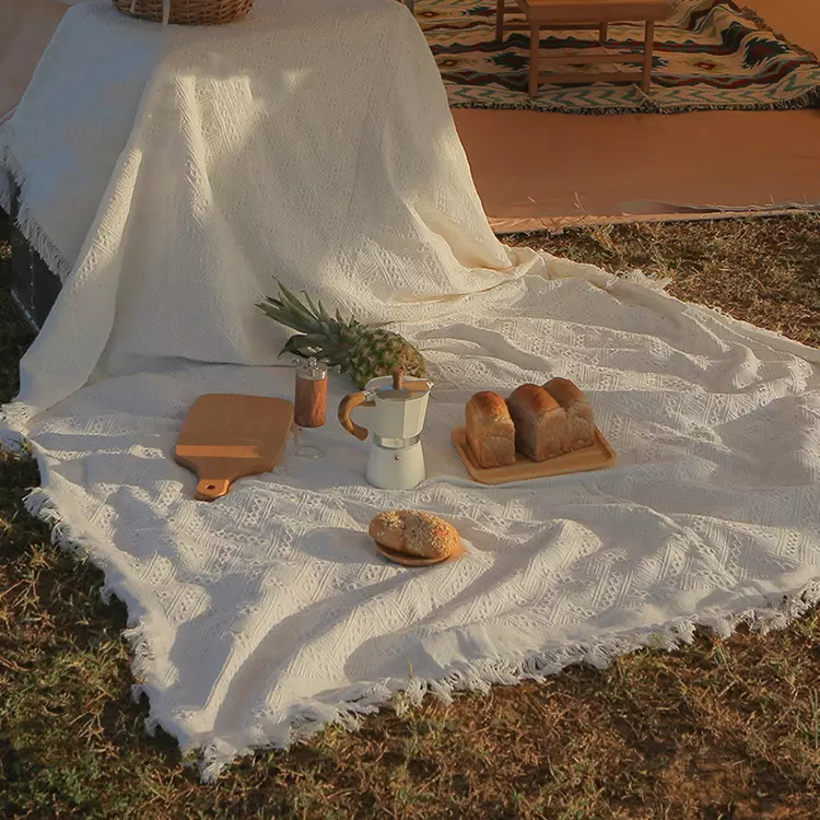 ʻO waho Vintage Green Camping Blanket Lawn Mat Portable Picnic Mat5