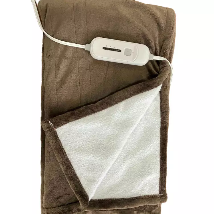 Cobertor elétrico de aquecimento com peso sensorial Fleece Sherpa Heated Blanket6
