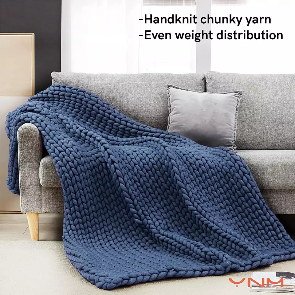 Wholesale cho Handmade mou Chunky Knit Blanket5