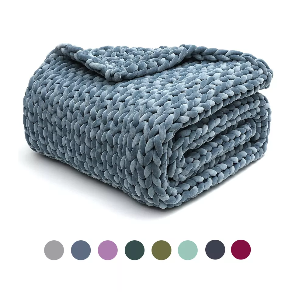 Wholesale cho Handmade mou Chunky Knit Blanket9