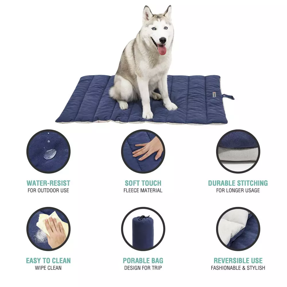 Neperšlampamas plaunamas šunų lovos kilimėlis