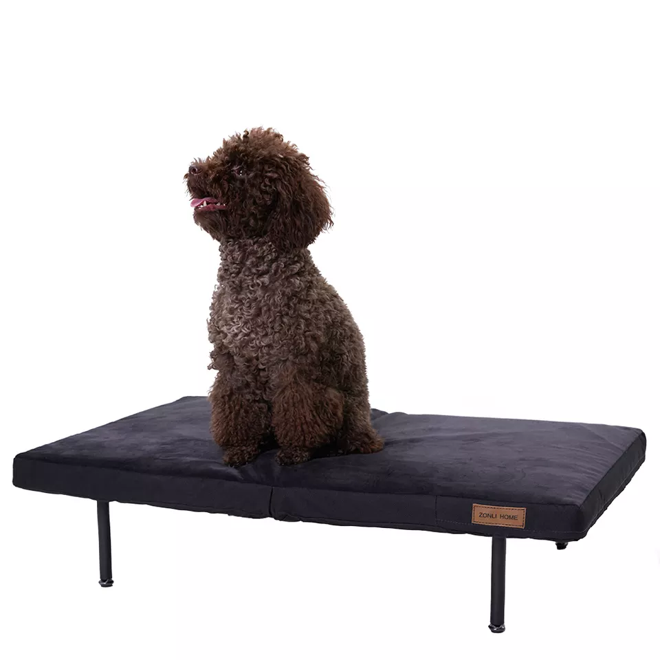 2022 Outdoor Travel Pet Camp Bed Steel Support Removable Mesh Dog Bed2