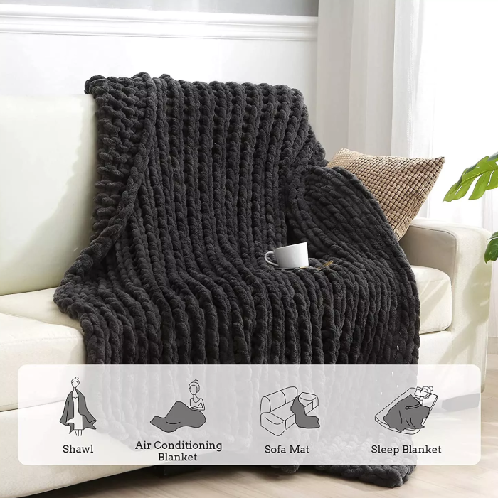 Chunky Knit Chenille Blanket