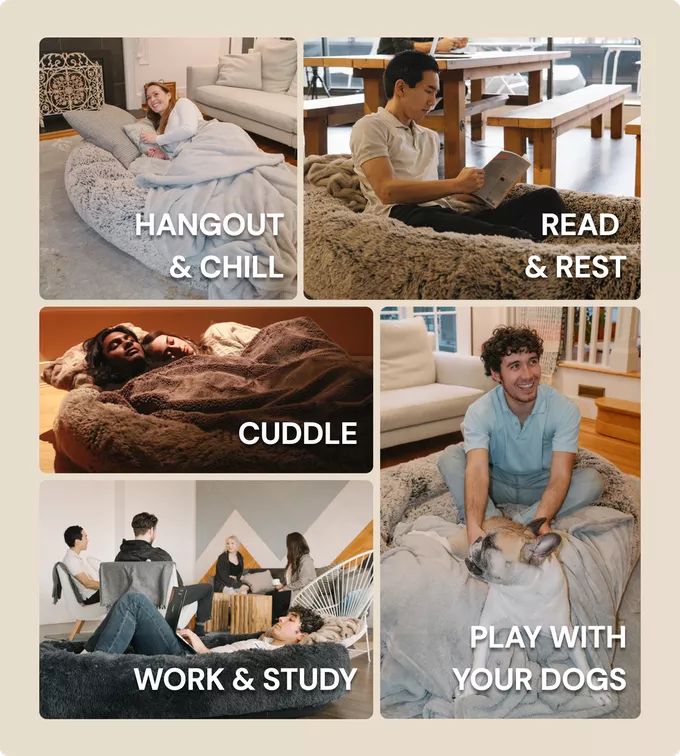 Anti Anxiety Memory Foam Dog Bed Pet Memory Foam Human Bed4