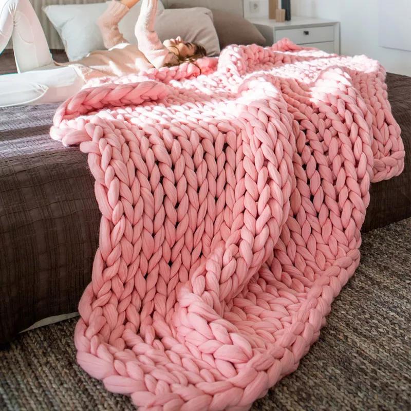 Breathable Long Lasting Chunky Knit Weighted Blanket (10)