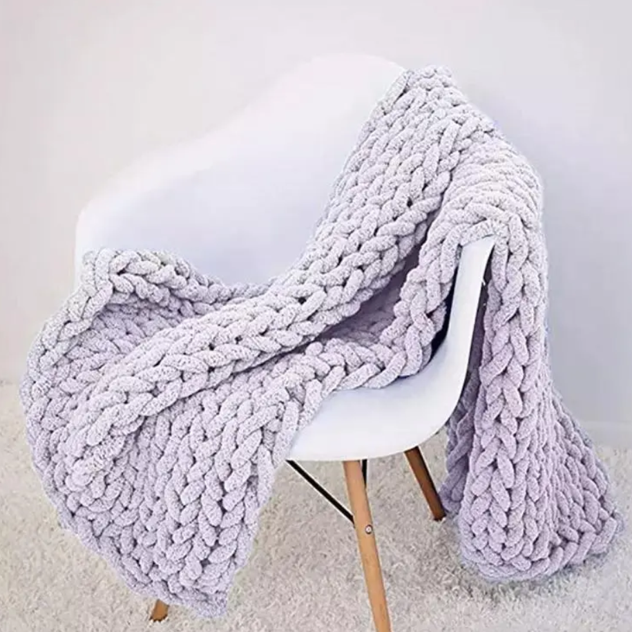 Chunky Knit Chenille Blanket 1