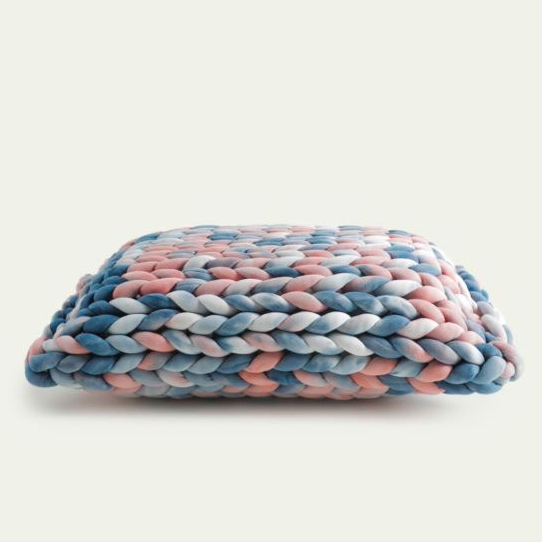 Custom Cotton Cable Baby Chunky Knitted Blanket And Pillow 3