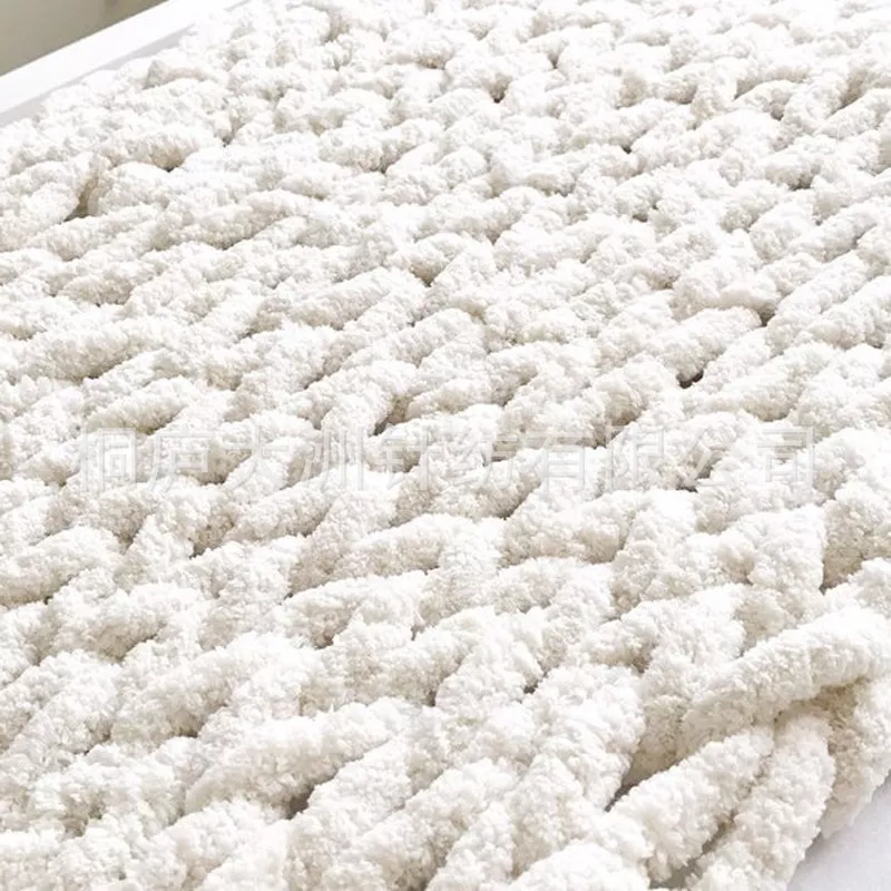 Luxury handmade Throw Blanket Customized Size Large Cable chunky Knit Soft crochet Chenille Blanket11