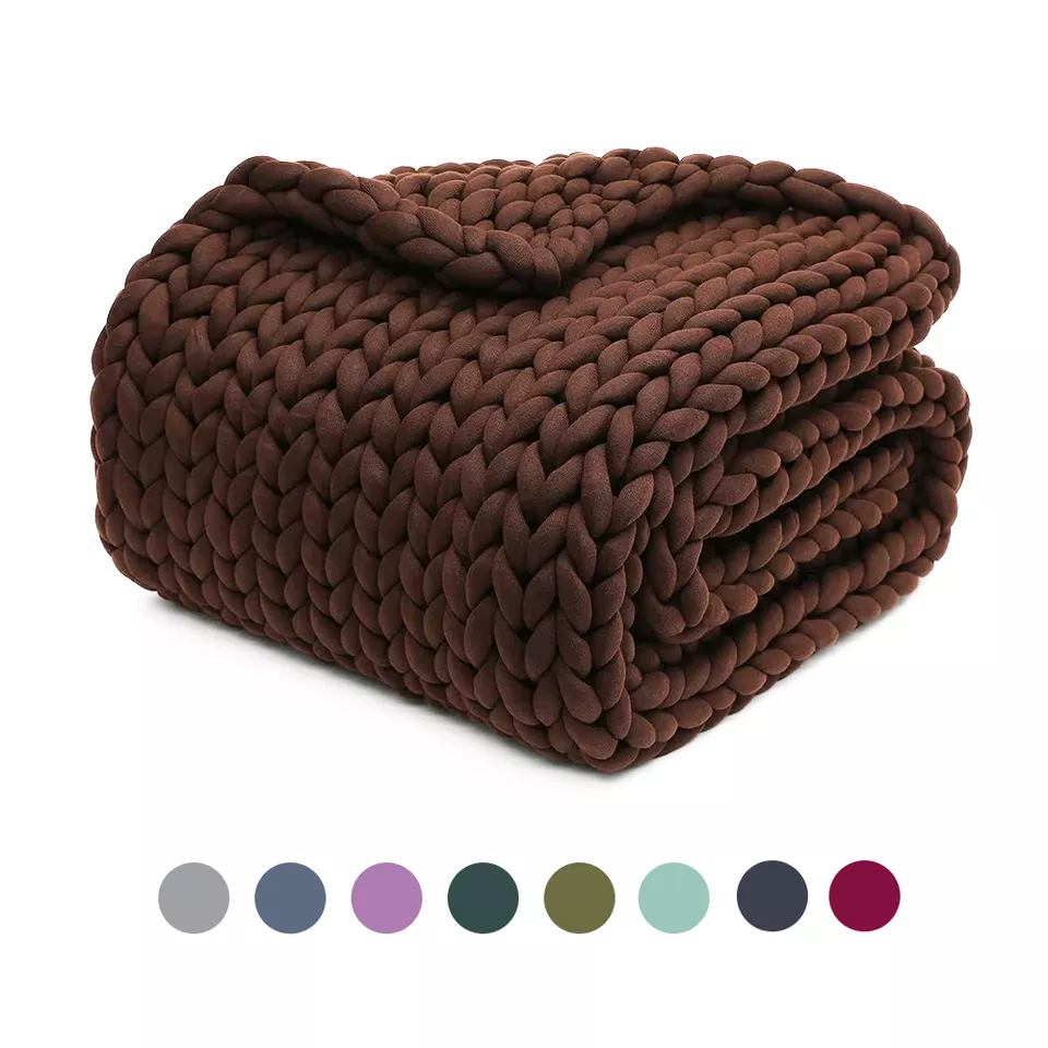 Wholesale Warm Handmade Soft Chunky Knit Blanket11