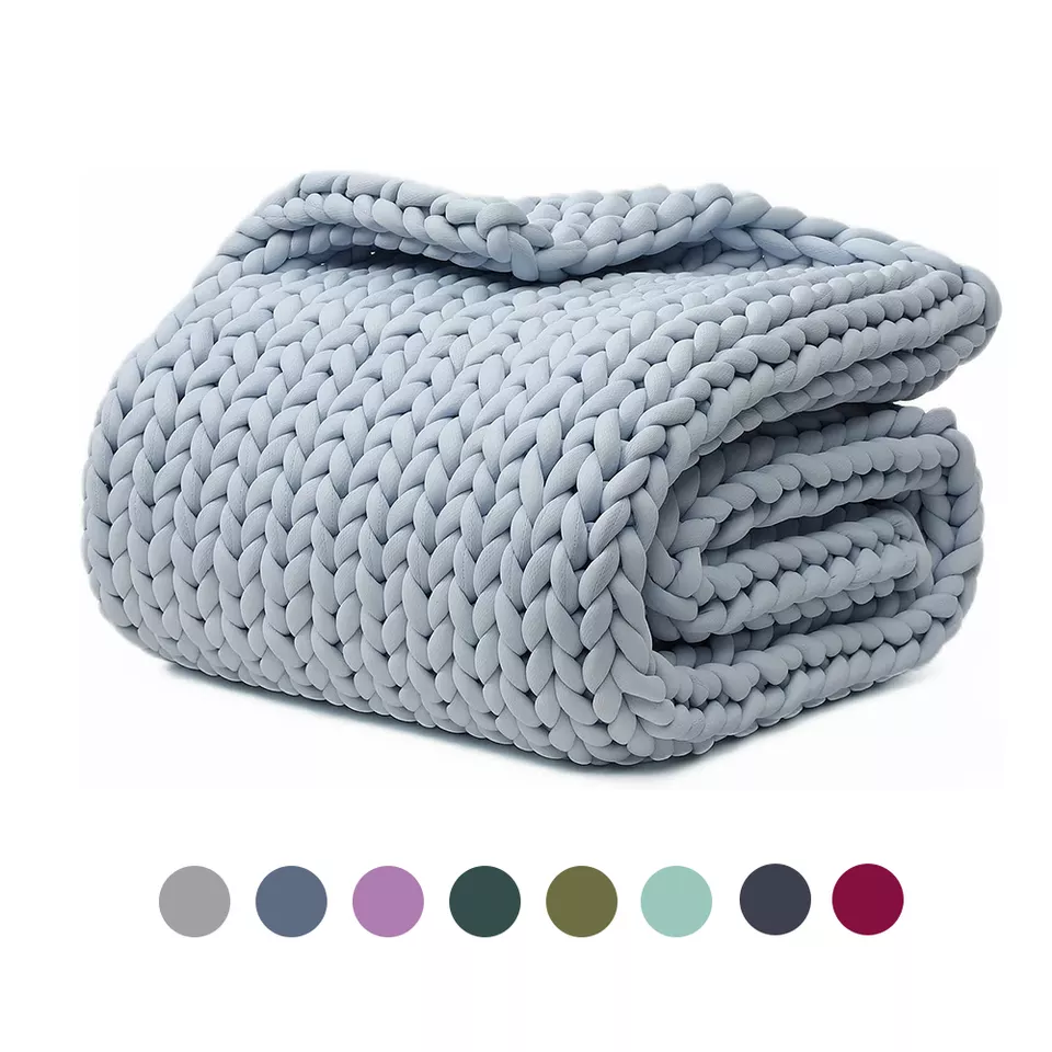 Wholesale Warm Handmade Soft Chunky Knit Blanket12