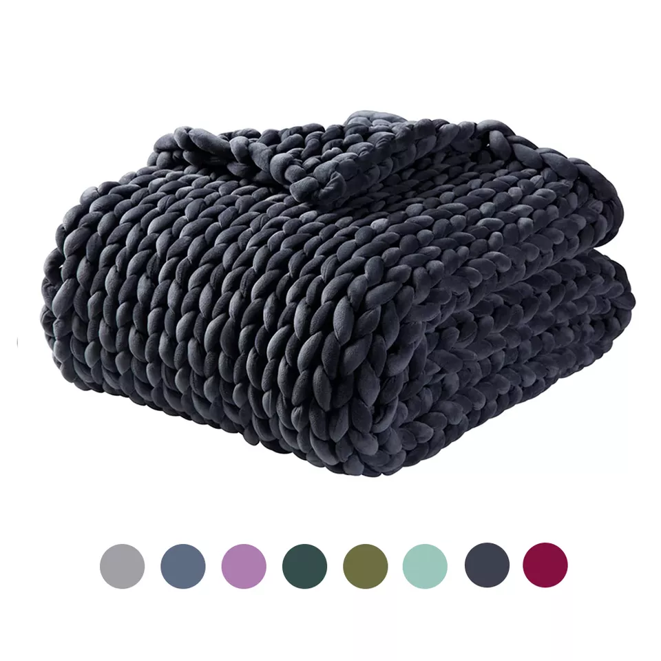Wholesale Warm Handmade Soft Chunky Knit Blanket15