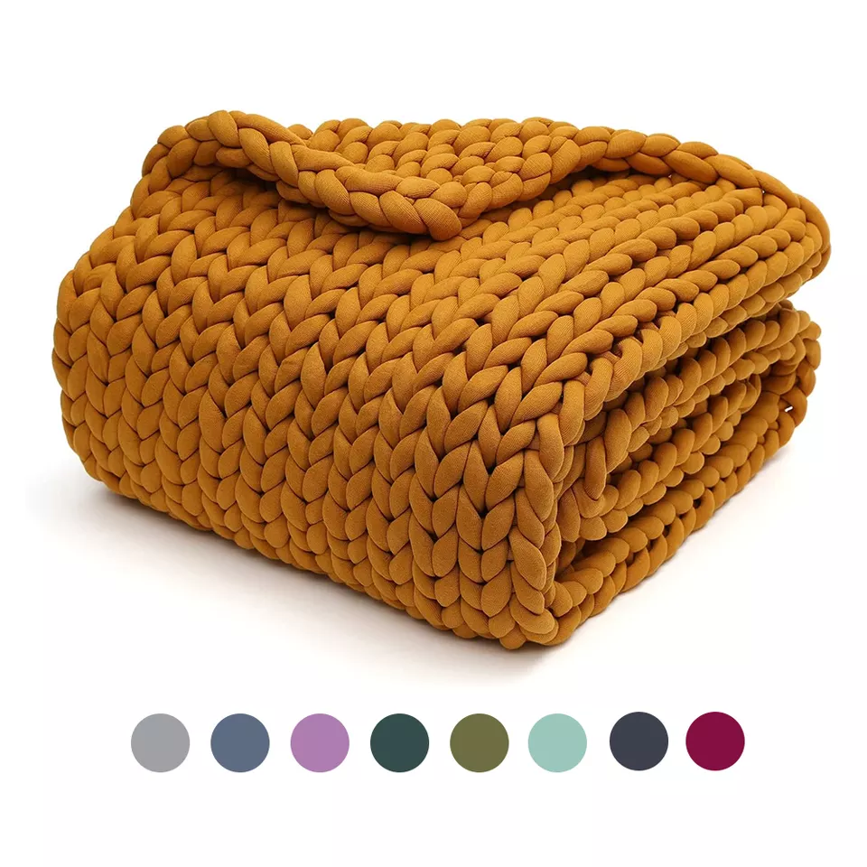 Wholesale Warm Handmade Soft Chunky Knit Blanket18