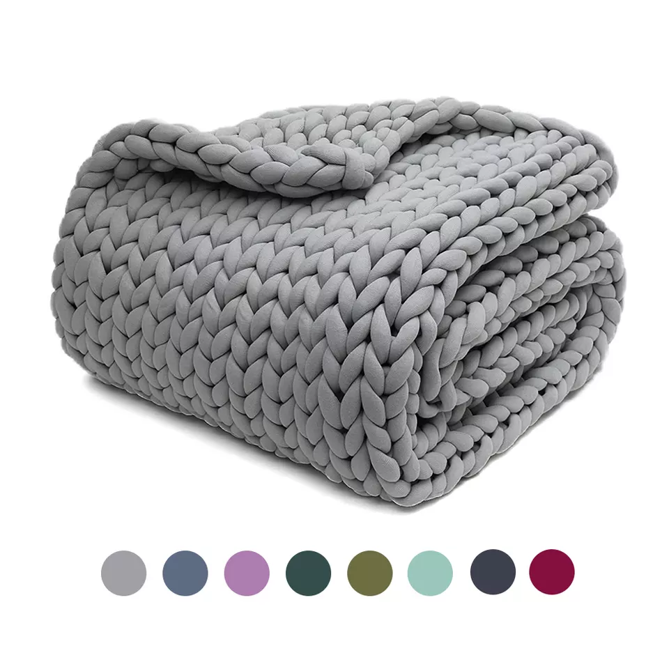 Wholesale Warm Handmade Soft Chunky Knit Blanket8